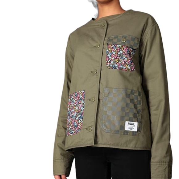 💖MEGA SALE💖VANS Made With Liberty Jacket Green Women Casual Coat VN0A5FSDZEA - Picture 6 of 7